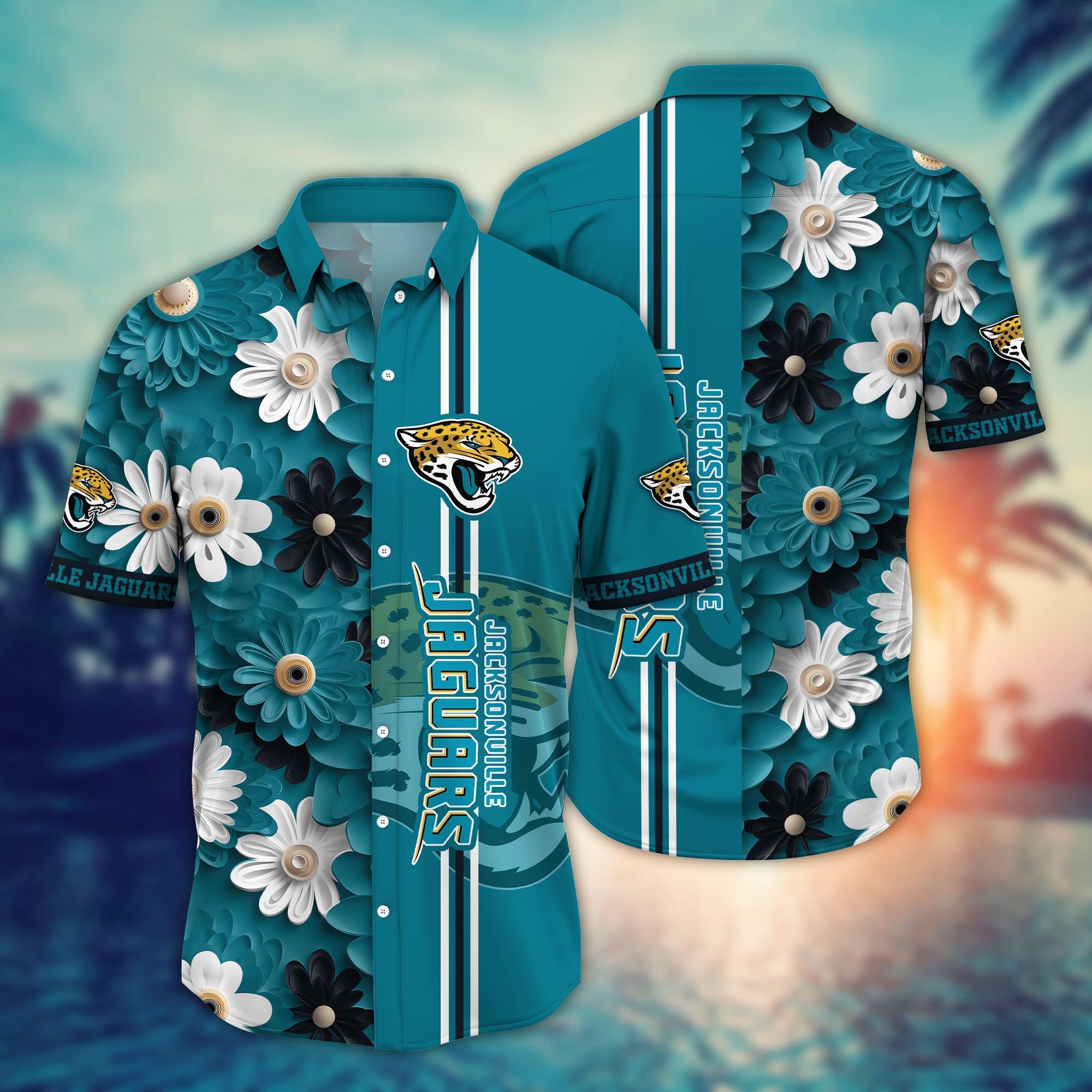 Jacksonville Jaguars Flower Hawaii Shirt And Tshirt For Fans, Summer Football Shirts NA49574